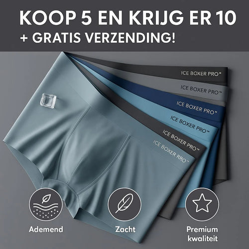 (koop 5, Neem 10) Ice Boxer Pro - Premium Ademende slip
